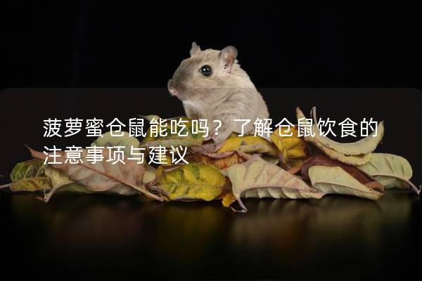 菠萝蜜仓鼠能吃吗？了解仓鼠饮食的注意事项与建议