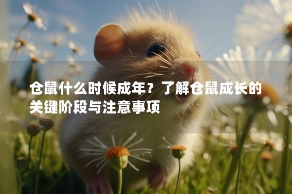 仓鼠什么时候成年？了解仓鼠成长的关键阶段与注意事项
