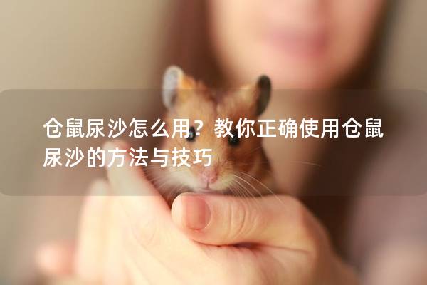 仓鼠尿沙怎么用？教你正确使用仓鼠尿沙的方法与技巧
