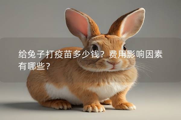 给兔子打疫苗多少钱？费用影响因素有哪些？